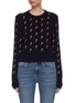 Main View - Click To Enlarge - CHLOÉ - Tie keyhole back horse embroidered cropped sweater