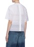 Back View - Click To Enlarge - CHLOÉ - Logo broderie anglaise panel poplin T-shirt
