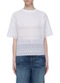 Main View - Click To Enlarge - CHLOÉ - Logo broderie anglaise panel poplin T-shirt