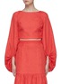 Main View - Click To Enlarge - REBECCA VALLANCE - 'Francesca' blouson sleeve tie open back cropped top