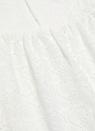 Detail View - Click To Enlarge - REBECCA VALLANCE - 'Valentina' belted heart broderie anglaise mini dress