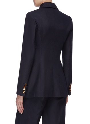 Back View - Click To Enlarge - REBECCA VALLANCE - 'Taylor' peaked lapel tortoiseshell button double breasted blazer