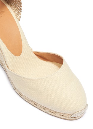 Detail View - Click To Enlarge - CASTAÑER - 'Carina 80' wraparound ankle tie canvas wedge espadrilles
