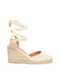 Main View - Click To Enlarge - CASTAÑER - 'Carina 80' wraparound ankle tie canvas wedge espadrilles