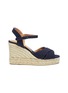 Main View - Click To Enlarge - CASTAÑER - 'Blaudell' ankle strap canvas wedge espadrille sandals