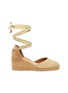 Main View - Click To Enlarge - CASTAÑER - 'Carina 60' wraparound ankle tie canvas wedge espadrilles