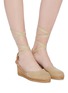 Figure View - Click To Enlarge - CASTAÑER - 'Carina 60' wraparound ankle tie canvas wedge espadrilles