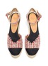 Detail View - Click To Enlarge - CASTAÑER - 'Columba' ankle strap tweed wedge espadrilles