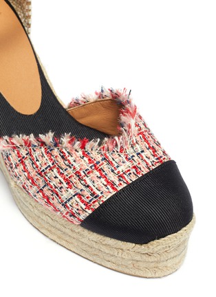 Detail View - Click To Enlarge - CASTAÑER - 'Columba' ankle strap tweed wedge espadrilles