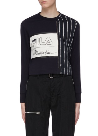 Main View - Click To Enlarge - FILA X 3.1 PHILLIP LIM - Mix logo print cropped sweatshirt