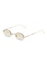 Main View - Click To Enlarge - PEPPERTINT - 'Abbot Kinney' mirror rimless metal octagonal frame sunglasses