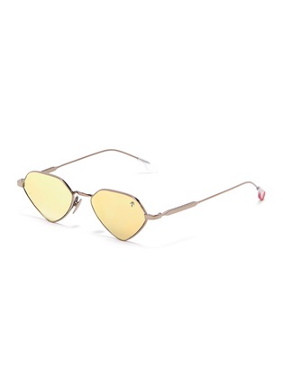 Main View - Click To Enlarge - PEPPERTINT - 'Bundy' mirror metal angular frame sunglasses