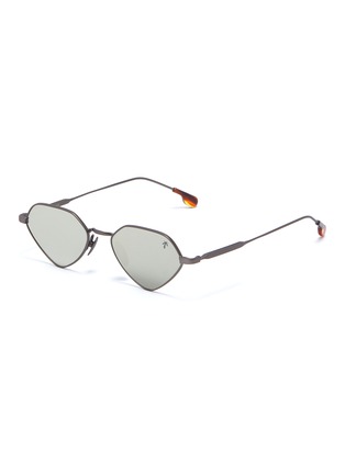 Main View - Click To Enlarge - PEPPERTINT - 'Bundy' mirror metal angular frame sunglasses