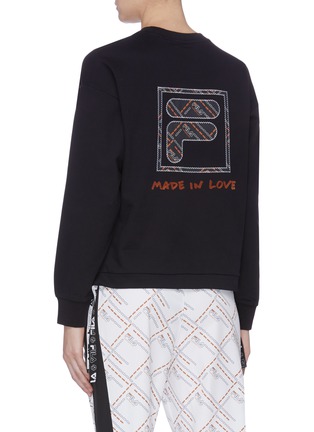 Back View - Click To Enlarge - FILA X 3.1 PHILLIP LIM - 'Made in Love' logo graphic stripe sleeve sweatshirt