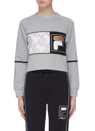 Main View - Click To Enlarge - FILA X 3.1 PHILLIP LIM - Mix logo panelled cropped sweatshirt