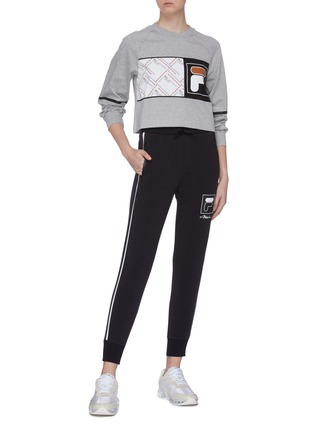 Figure View - Click To Enlarge - FILA X 3.1 PHILLIP LIM - Mix logo panelled cropped sweatshirt