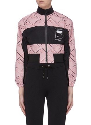 Main View - Click To Enlarge - FILA X 3.1 PHILLIP LIM - Mix logo print contrast panel cropped windbreaker jacket