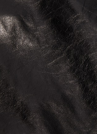 Detail View - Click To Enlarge - PROENZA SCHOULER - Asymmetric drape ruffle leather midi skirt