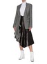 Figure View - Click To Enlarge - PROENZA SCHOULER - Asymmetric drape ruffle leather midi skirt