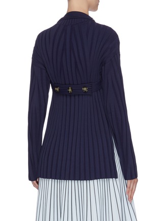 Back View - Click To Enlarge - PROENZA SCHOULER - Sash tie waist button panel ribbed sweater