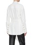 Back View - Click To Enlarge - PROENZA SCHOULER - Belted oversized asymmetrical drape panelled shirt