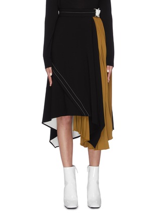 Main View - Click To Enlarge - PROENZA SCHOULER - Asymmetric panelled pleated midi skirt