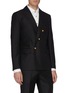 Front View - Click To Enlarge - EIDOS - Slanted button placket wool-mohair twill blazer
