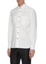 Front View - Click To Enlarge - EIDOS - Panelled shoulder patch pocket shirt