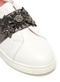 Detail View - Click To Enlarge - WINK - 'Milkshake' strass floral appliqué leather kids slip-on sneakers