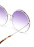 Detail View - Click To Enlarge - MATTHEW WILLIAMSON - Rimless metal oversized round sunglasses