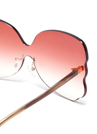 Detail View - Click To Enlarge - MATTHEW WILLIAMSON - Rimless acetate butterfly sunglasses