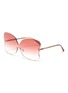 Main View - Click To Enlarge - MATTHEW WILLIAMSON - Rimless acetate butterfly sunglasses