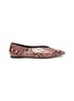 Main View - Click To Enlarge - AEYDE - 'Moa' choked-up snake embossed leather flats