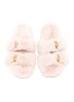 Detail View - Click To Enlarge - STELLA LUNA - Turnlock buckle faux fur slide sandals