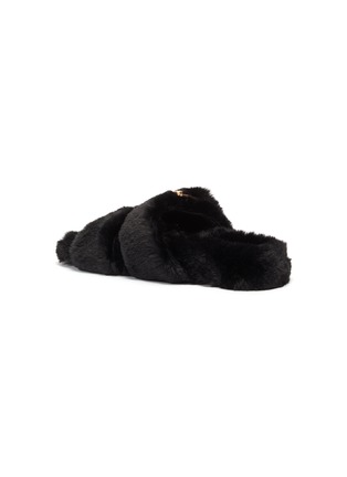  - STELLA LUNA - Turnlock buckle faux fur slide sandals