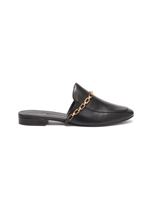 Main View - Click To Enlarge - STELLA LUNA - Chain strap leather loafer slides