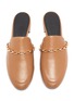 Detail View - Click To Enlarge - STELLA LUNA - Chain strap leather loafer slides