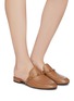 Figure View - Click To Enlarge - STELLA LUNA - Chain strap leather loafer slides