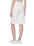 Back View - Click To Enlarge - VINCE - Belted oversized cotton-linen shorts