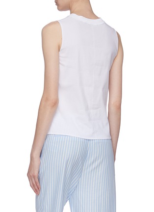 Back View - Click To Enlarge - VINCE - Ribbed crew neck poplin sleeveless top
