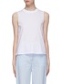 Main View - Click To Enlarge - VINCE - Ribbed crew neck poplin sleeveless top