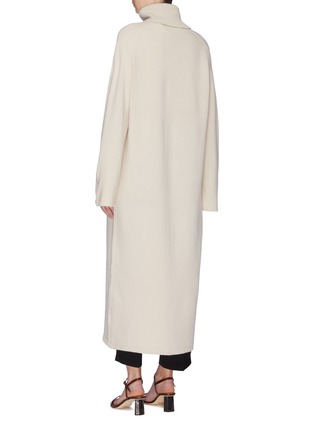 Back View - Click To Enlarge - JOSEPH - 'Vivien' pintuck split oversized wool turtleneck dress