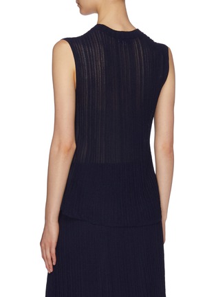 Back View - Click To Enlarge - VINCE - Textured sheer knit sleeveless peplum top