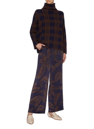 Figure View - Click To Enlarge - VINCE - Palm leaf print silk satin wide leg pyjama pants