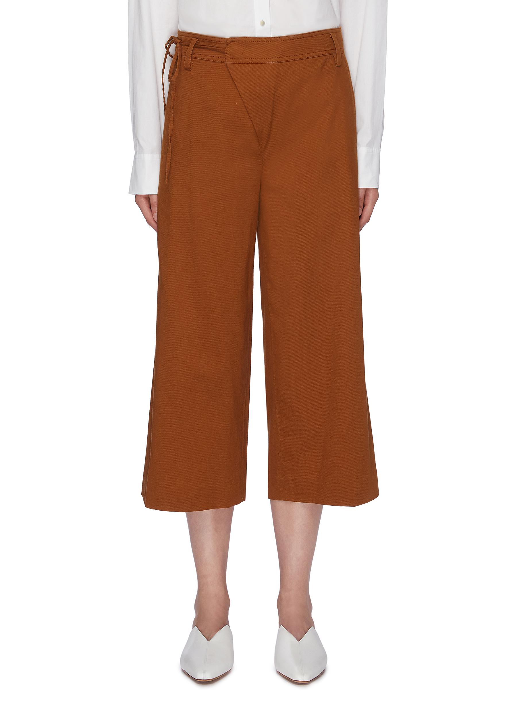 Vince Side Tie Twill Culottes | ModeSens