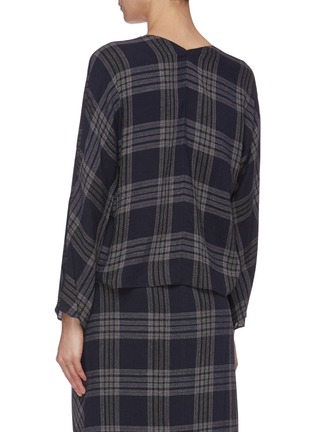 Back View - Click To Enlarge - VINCE - Crossover check plaid blouse