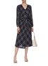 Figure View - Click To Enlarge - VINCE - Crossover check plaid blouse