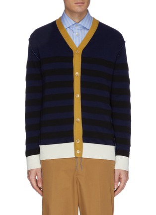 Main View - Click To Enlarge - MARNI - Contrast border stripe cardigan