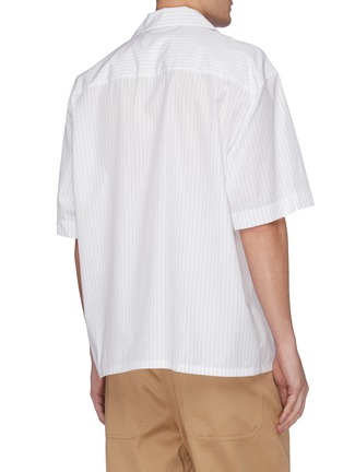 Back View - Click To Enlarge - MARNI - Graphic print pinstripe boxy short sleeve shirt