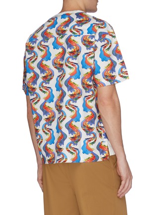 Back View - Click To Enlarge - MARNI - Graphic print poplin back patchwork T-shirt